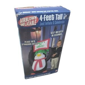 Gemmy 4ft‎ Christmas Airblown Inflatable Penguin "Santa's The Coolest" - New